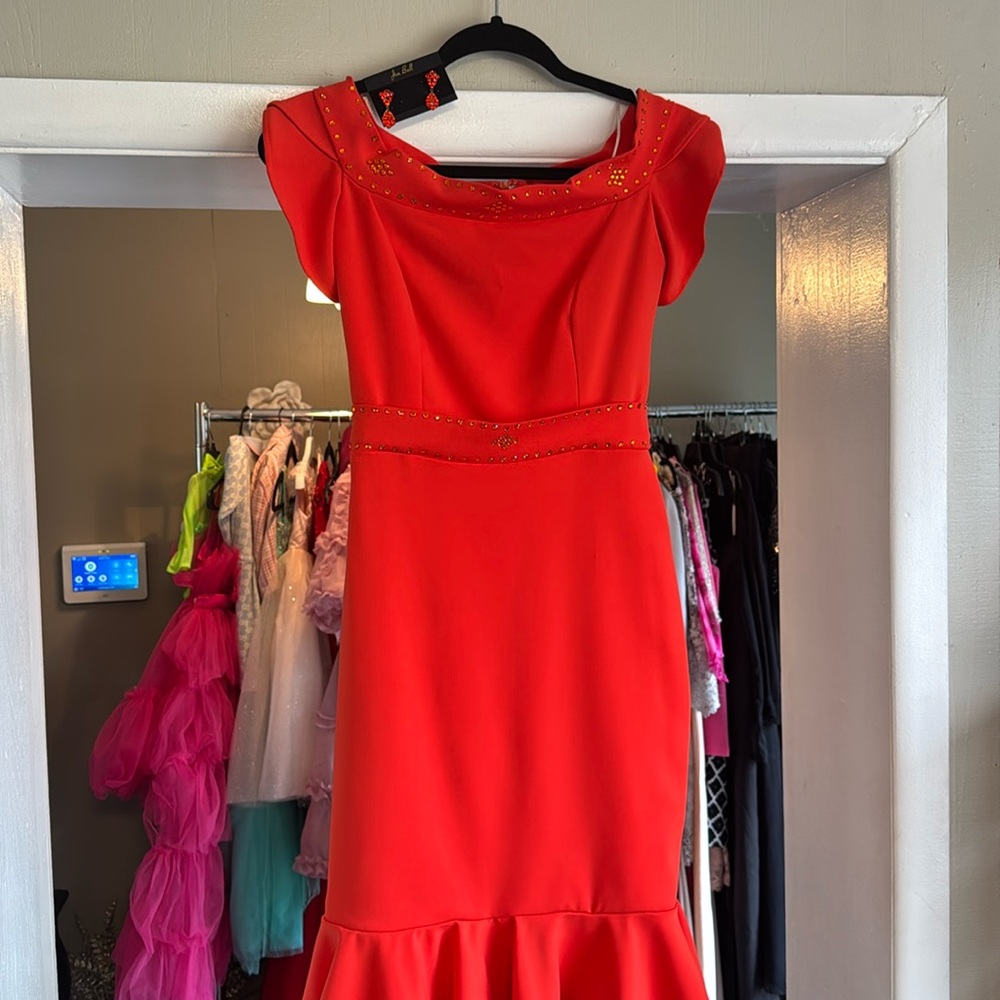 Custom Dress& Custom Jim Ball Earrings